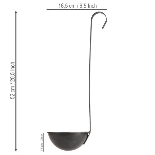 Artikel Deko Kelle Pflanzschale Anthrazit Hängend Ø16,5cm 2St