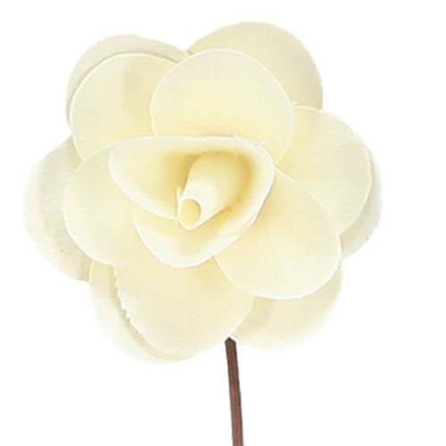 Deko Rosen Creme Künstliche Rosen aus Holz Ø7cm 12 St