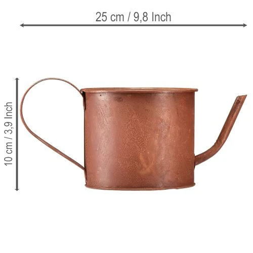 Deko-Giesskanne Übertopf Metall Ø12,5cm H10,5cm mit Rostoptik | Floristik24.ch