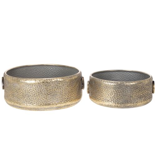 Deko-Schale aus Metall im Antik-Look Ø37/31cm, Golden, 2er-Set, für Innenräume | Floristik24.ch