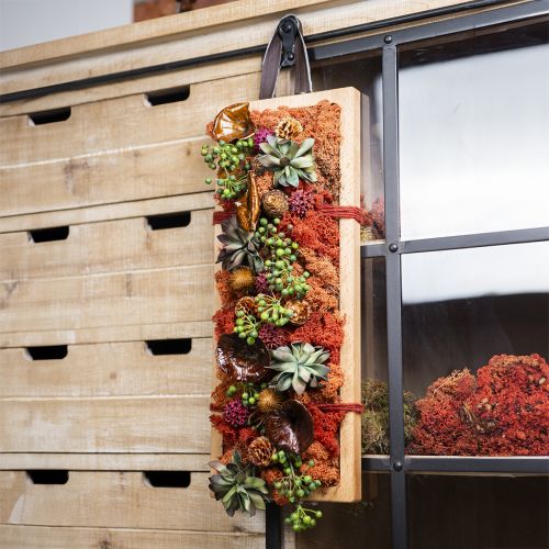 Deko Tablett länglich Holztablett mit Griffen Buche 50×19,5cm