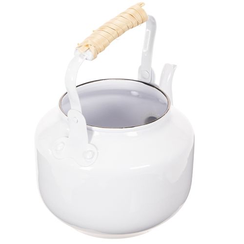 Deko-Teekessel Übertopf Metall 8,6cm x 16cm Weiss Shabby Chic Vintage Blumenvase | Floristik24.ch