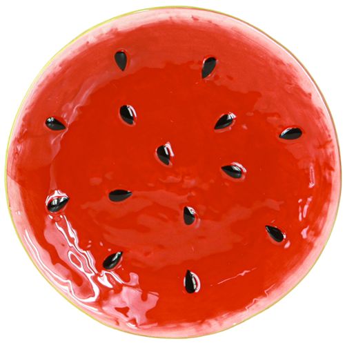 Floristik24 Deko Teller Keramikteller Wassermelone Keramik Ø16cm 2St