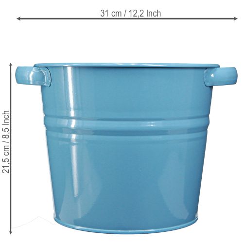 Artikel Deko Blumentopf Metall Blau 31x26x21,5 cm für Innen- und Aussendekoration