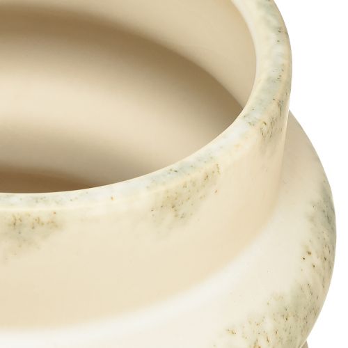 Artikel Deko Übertopf für Trockengestecke Creme Graugrün 16×16cm