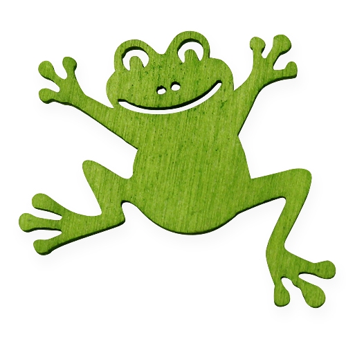 Floristik24 Streudeko Holzfrosch Grün 4cm 72St