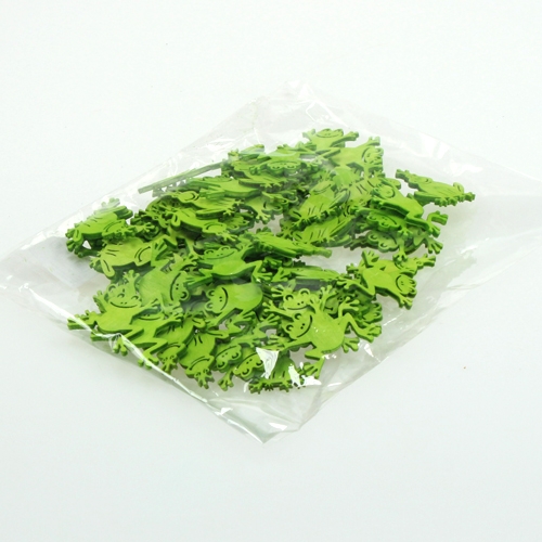 Floristik24 Streudeko Holzfrosch Grün 4cm 72St