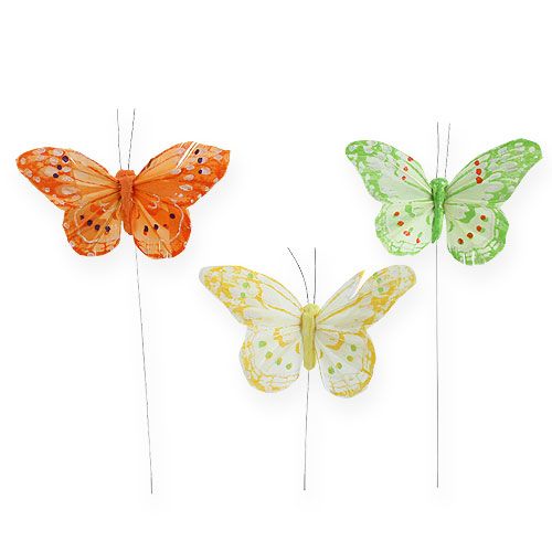 Floristik24 Deko-Schmetterlinge am Draht 10cm 12St