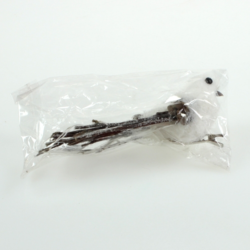 Floristik24 Schneevogel 14cm mit Clip