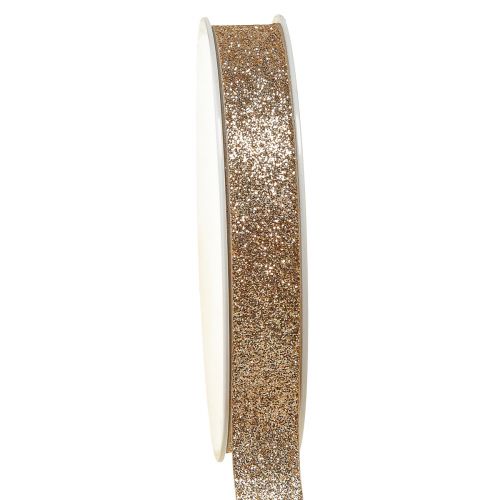 Dekoband Champagner Glitzerband Zierband B15mm L18m
