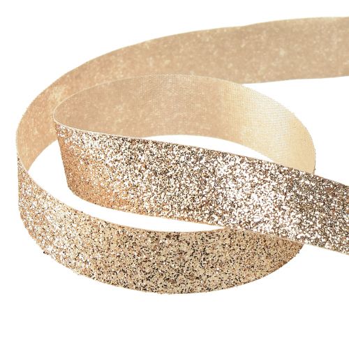Artikel Dekoband Champagner Glitzerband Zierband B15mm L18m