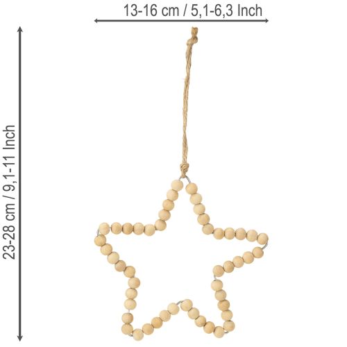 Artikel Dekohänger Weihnachten Holzperlen Herz Stern Baum H13cm 6St