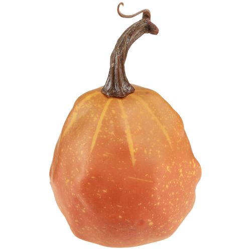 Floristik24 Dekokürbis für Herbst Halloween Orange Gelb Ø9cm 4 St