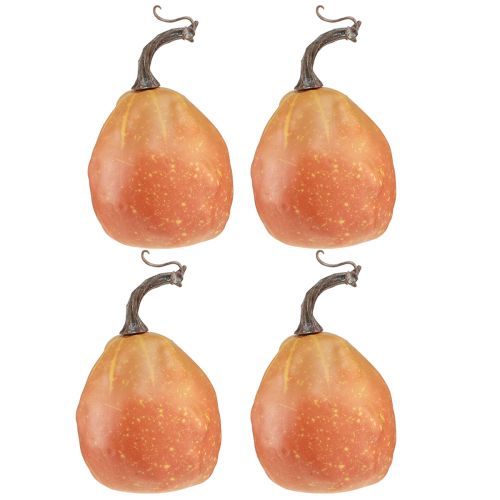 Artikel Dekokürbis für Herbst Halloween Orange Gelb Ø9cm 4 St