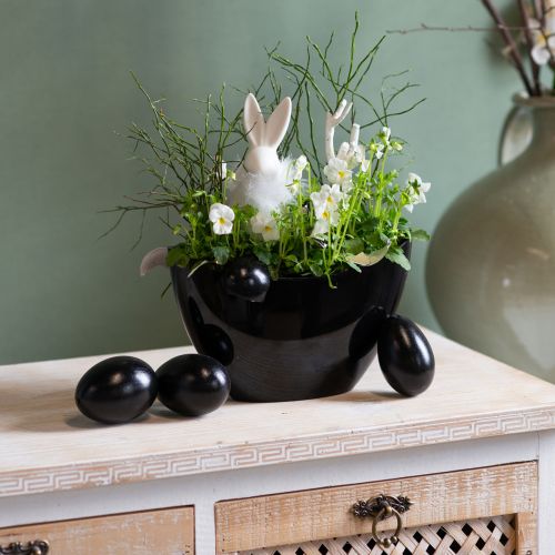 Artikel Dekoschale Schwarz Oval Pflanzschiffchen 24x9,5cmx14,5cm