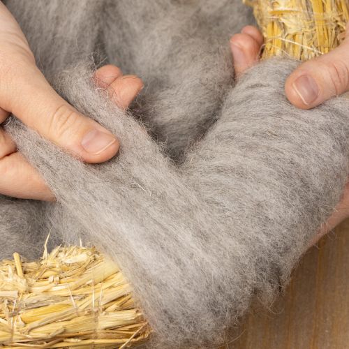 Artikel Dekowolle Grau-Natur 2m Filzwolle für Bastelarbeiten & Floristik