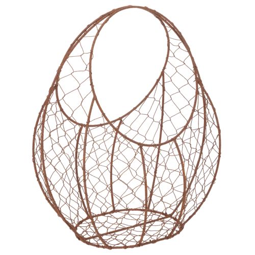 Artikel Drahtkorb aus Metall, Pflanzenkorb mit Edelrost, Braun, H34cm L30cm