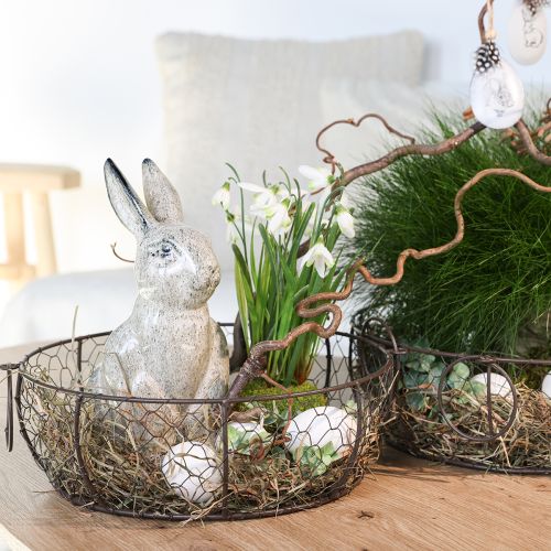 Floristik24 Drahtkorb Schale mit Henkel Braun Ø35/30/25cm Set 3St