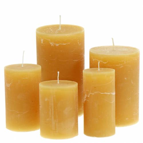 Durchgefärbte Kerzen Honigfarben Verschiedene Größen