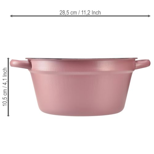 Artikel Eimer mit Griffen Metall Pflanzwanne Rosa Ø22,5cm H10,5cm