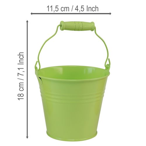 Eimer mit Henkel aus Metall 11,5x8,5 cm Set 8 Stück Pastellfarben für Deko und Blumentöpfe | Floristik24.ch