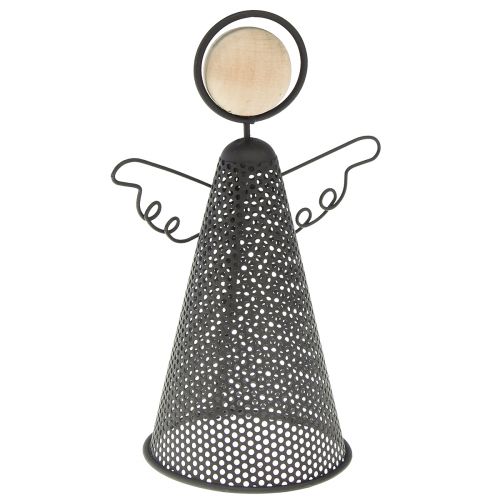 Artikel Engel Figur Weihnachten Metall Schwarz Natur 15,5cm 2St