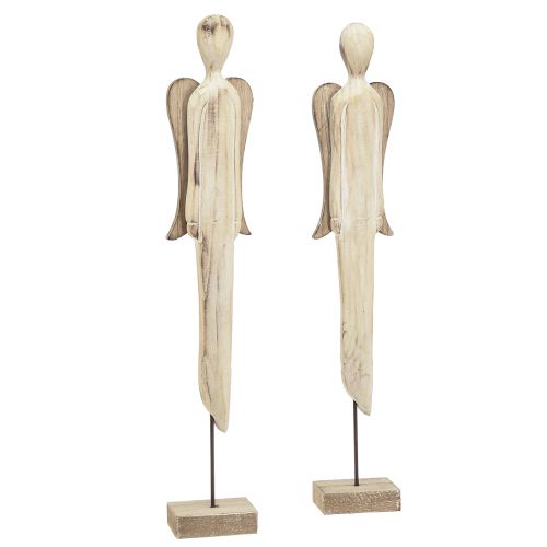 Floristik24 Engel Holz Figur Weihnachten Weiß gewaschen H46cm 2 St