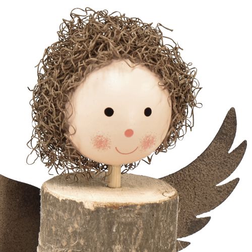 Artikel Engel mit Locken Holz Deko Weihnachten Natur H15cm 3 St