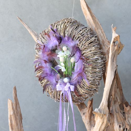 Federkranz Lila Fasanenfedern Deko Kranz Ø20cm 3 St