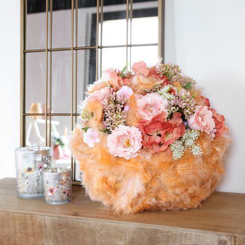 Floristik24 Federn Orange zum Basteln Frühling Ostern 5-10cm 20g