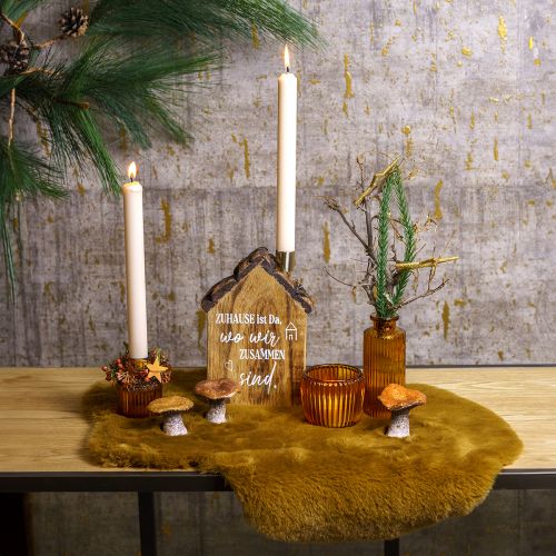 Floristik24 Fellteppich Deko Braun Kunstfellteppich 55×38cm