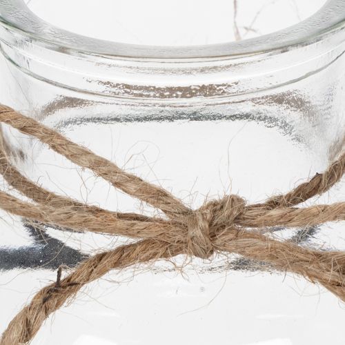 Flaschenvase Glas mit Holzsockel und Metallhalterung 23x12x19,5cm 2 Stück | Floristik24.ch