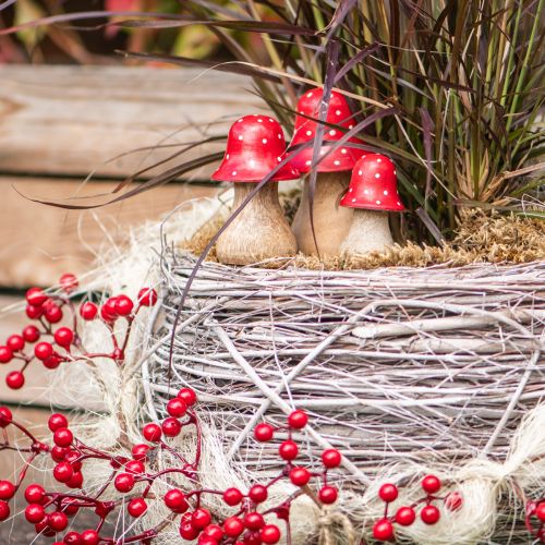 Fliegenpilz Deko Pilze Holzpilze Herbstdeko H6/8/10cm 3er-Set