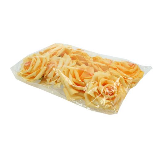 Floristik24 Foamrose Gelb Ø10cm 8St