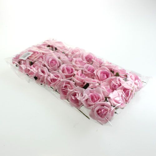 Floristik24 Foam-Rose Ø4,5cm Hell-Lila 36St