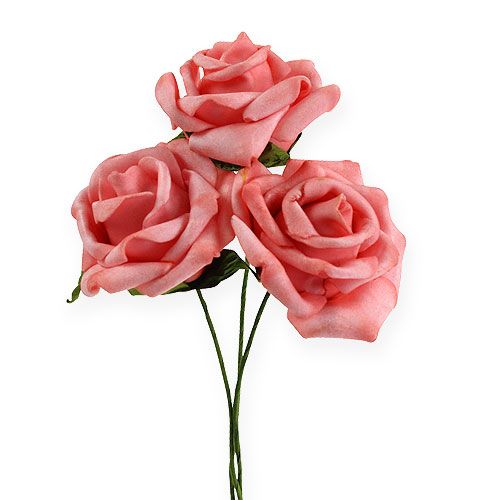 Floristik24 Foam-Rose Ø 6cm Rosa 27St