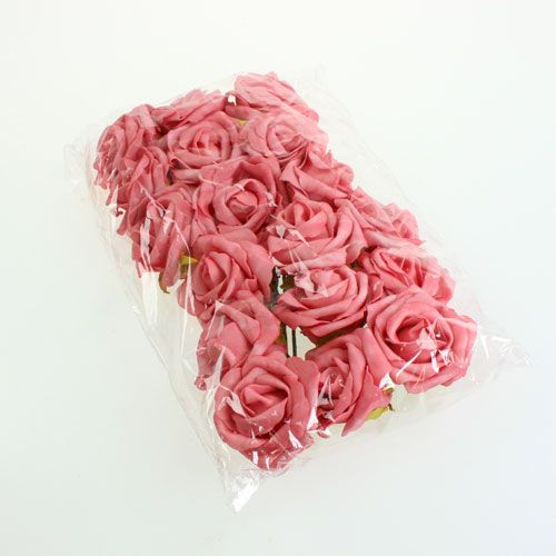 Floristik24 Foam-Rose Ø 8cm Rosa 18St