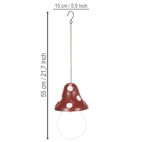 Artikel Futterstation Metall Fliegenpilz zum Hängen Rot Weiß 25,5cm