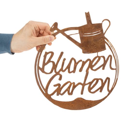 Gartendekoration aus Metall in Rostoptik, Schriftzug Kräuter, Blumen, Rosen, Ø 29,5 cm, 3-teiliges Set | Floristik24.ch