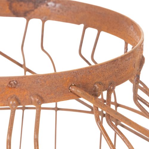Gartenlaterne Metall Ø19,5 cm Rostoptik mit Henkel für Kerzen | Floristik24.ch