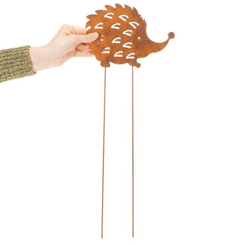 Gartenstecker Metall Igel Rostoptik 20cm für Aussenbereich | Floristik24.ch