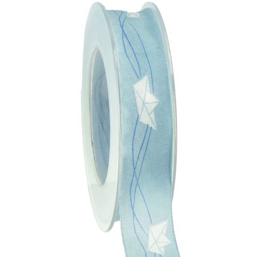 Floristik24 Geschenkband Blau Schiffchen Dekoband maritim 25mm 20m