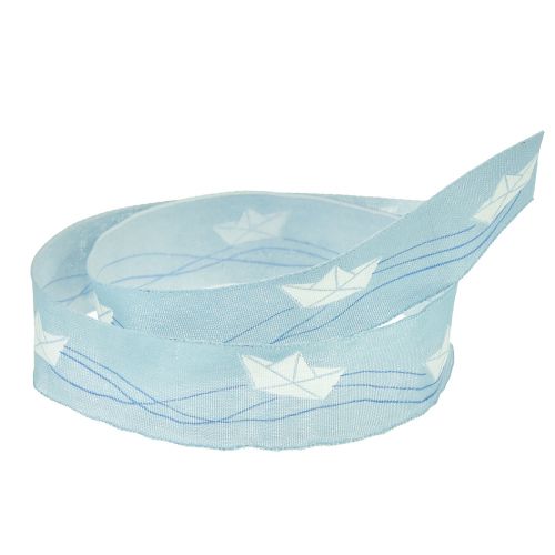 Artikel Geschenkband Blau Schiffchen Dekoband maritim 25mm 20m