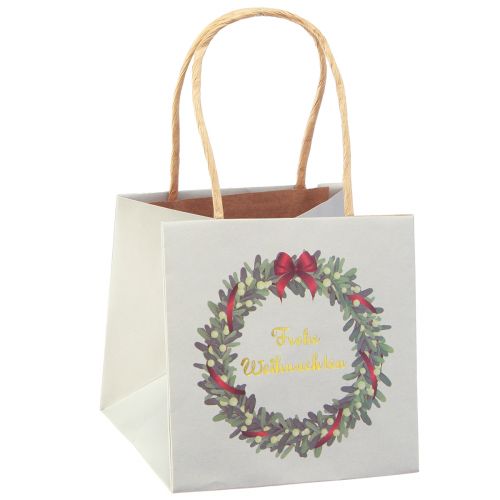 Floristik24 Geschenktüte mit Henkeln Geschenktasche Weihnachten Grau 10,5×10,5cm 8St