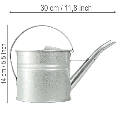 Artikel Deko-Giesskanne Metall Silber 1,25 l Pflanzgefäss für Innen- und Aussenbereich