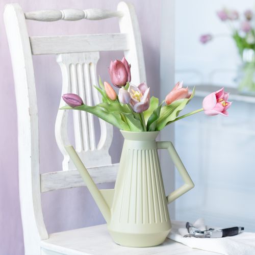 Floristik24 Gießkanne 9L in Olivgrün mit abnehmbarer Brause, praktisch für Garten und Blumenpflege, robust, 42cm