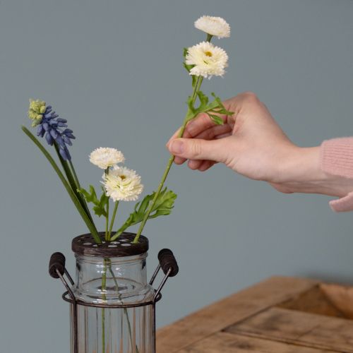 Artikel Glasflasche im Metallkorb ideal für dekorative Akzente im Wohnzimmer 20cm