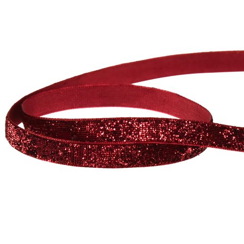 Floristik24 Glitzerband Weihnachtsband Band Dunkelrot B10mm L10m