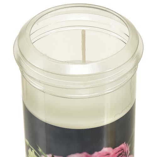 Floristik24 Grablichter Weiß Rosen Herz Motiv Trauer Ø7cm H18cm 3St