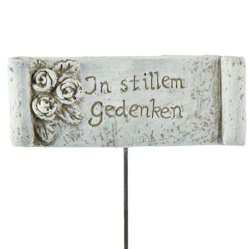 Artikel Grabstecker Schriftrolle Gedenken Steinguss 11,5x4cm 6 St